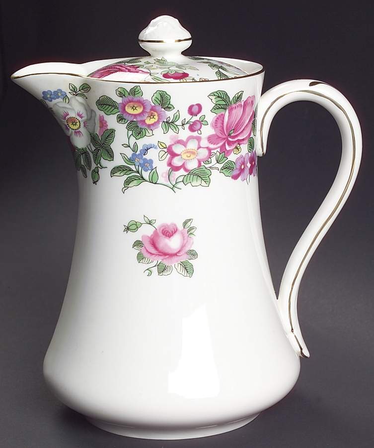 Thousand Flowers Hot Water Jug & Lid by Crown Staffordshire-1