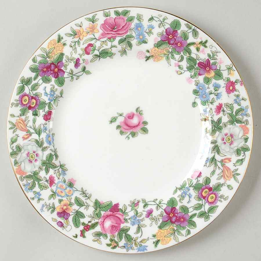 Thousand Flowers Salad Plate by Crown Staffordshire-1