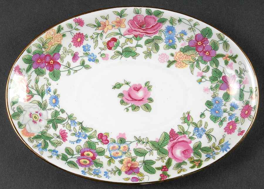 Thousand Flowers Underplate for Gravy Boat by Crown Staffordshire-1