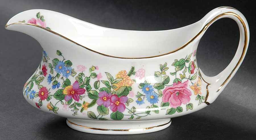 Thousand Flowers Gravy Boat by Crown Staffordshire-1