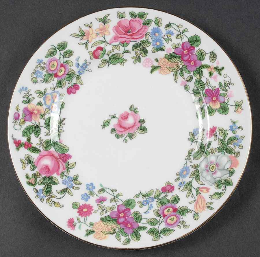 Thousand Flowers Dessert/Pie Plate by Crown Staffordshire-1
