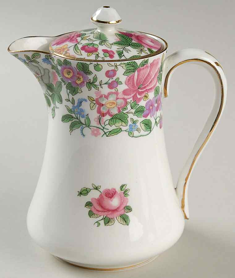 Thousand Flowers Hot Water Jug & Lid by Crown Staffordshire-1