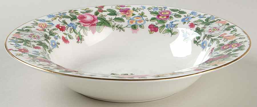 Thousand Flowers Rim Soup Bowl by Crown Staffordshire-1
