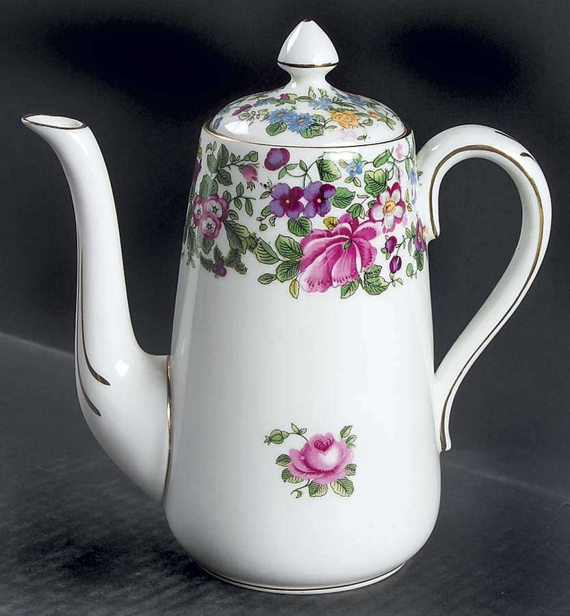 Thousand Flowers Small Coffee Pot & Lid by Crown Staffordshire-1