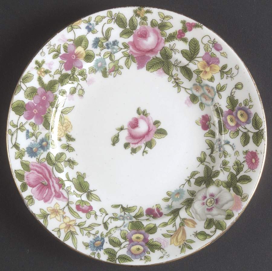 Thousand Flowers Bread & Butter Plate by Crown Staffordshire-1