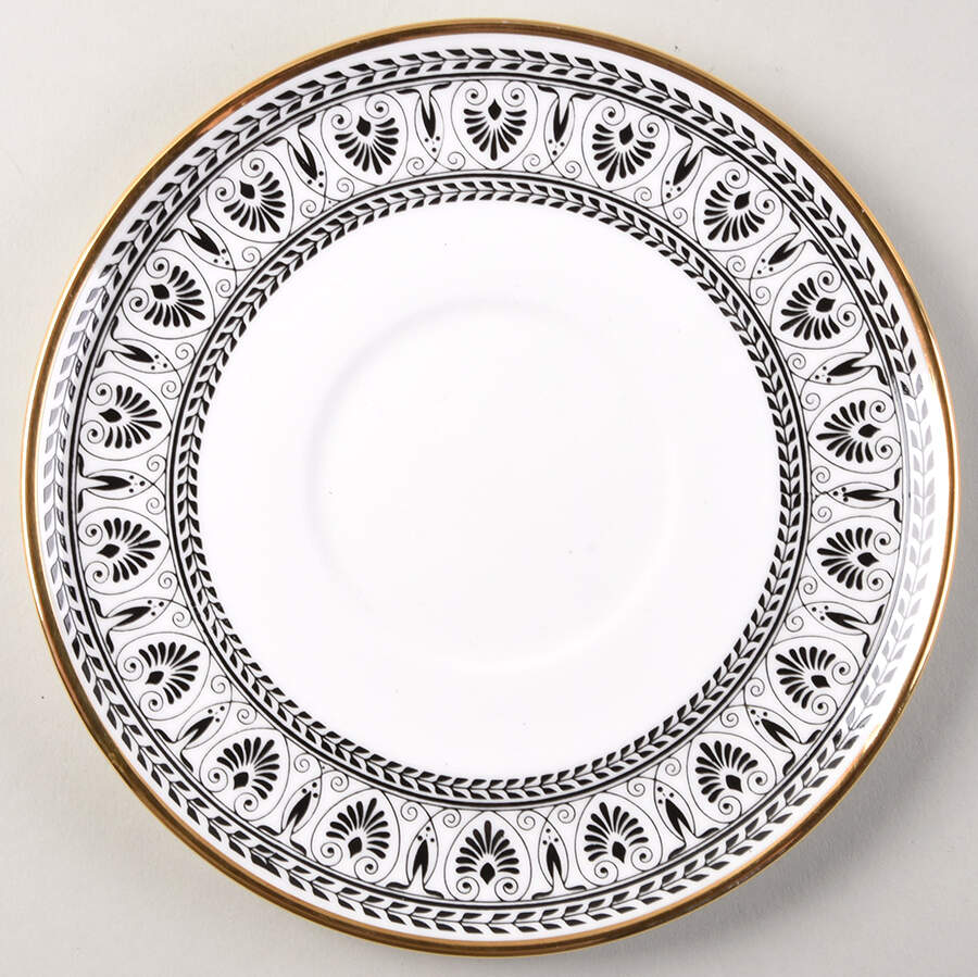 Victoria Black Saucer for Flat Cream Soup Bowl by Crown Staffordshire-1
