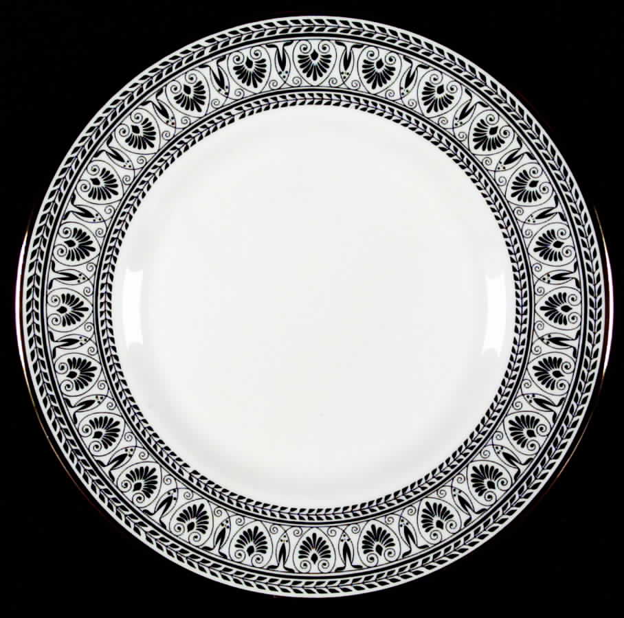 Victoria Black Dinner Plate by Crown Staffordshire-1