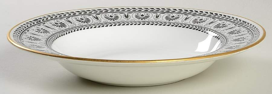 Victoria Black Rim Soup Bowl by Crown Staffordshire-1