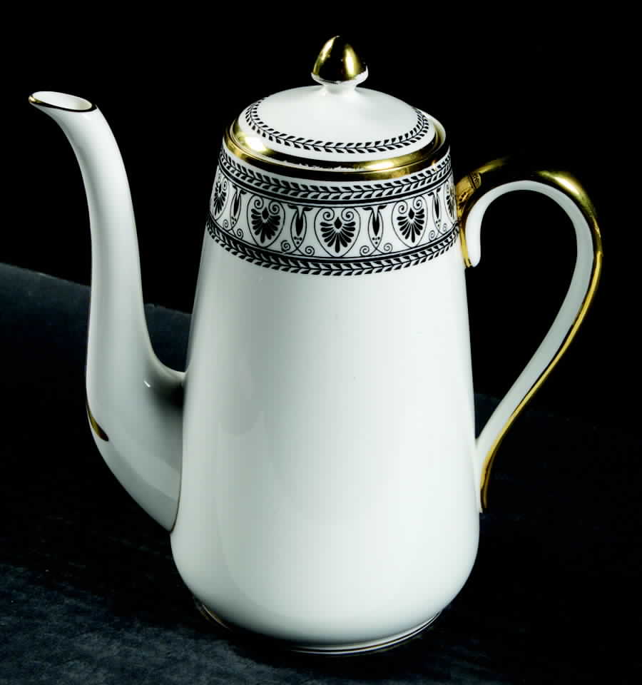Victoria Black Coffee Pot & Lid by Crown Staffordshire-1