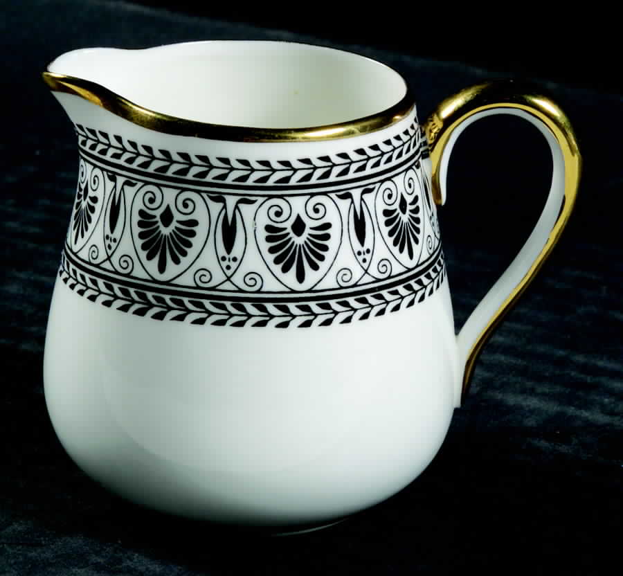 Victoria Black Mini Creamer by Crown Staffordshire-1
