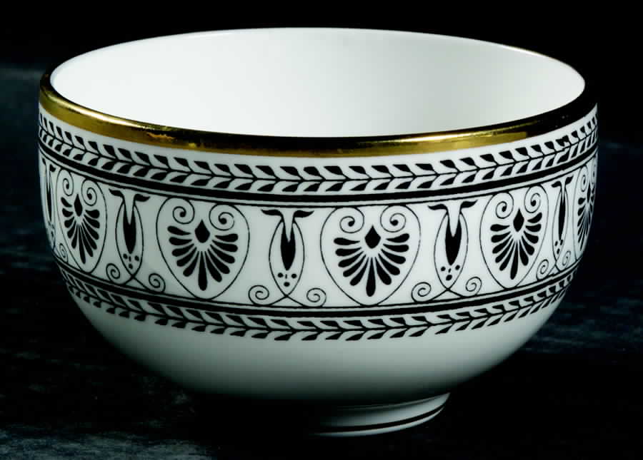 Victoria Black Mini Open Sugar Bowl by Crown Staffordshire-1