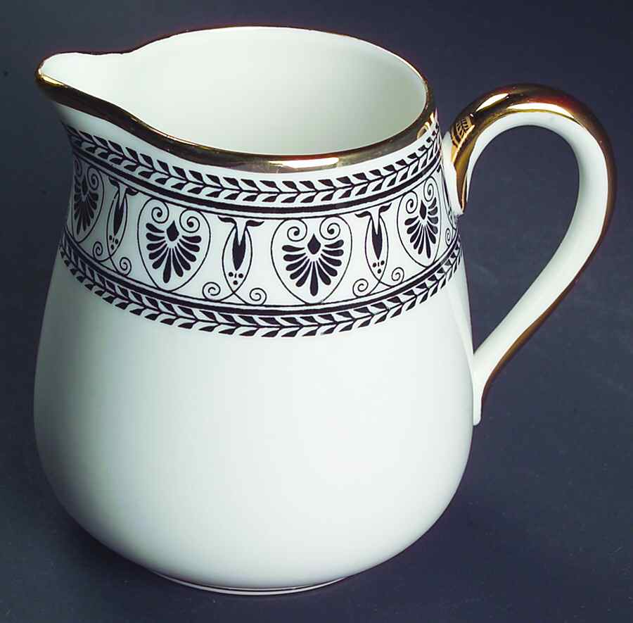 Victoria Black Creamer by Crown Staffordshire-1