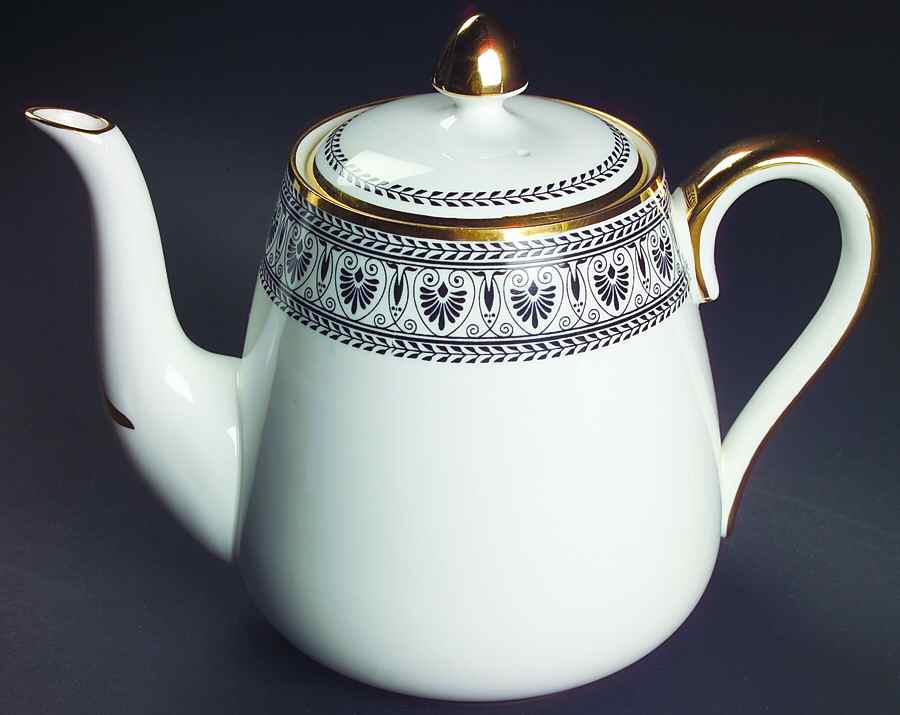 Victoria Black Teapot & Lid by Crown Staffordshire-1