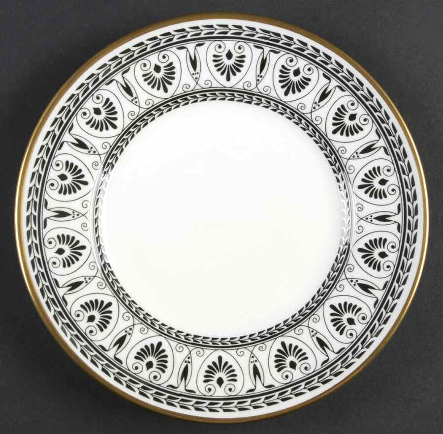 Victoria Black Bread & Butter Plate by Crown Staffordshire-1