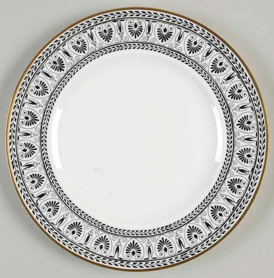 Victoria Black Luncheon Plate by Crown Staffordshire-1