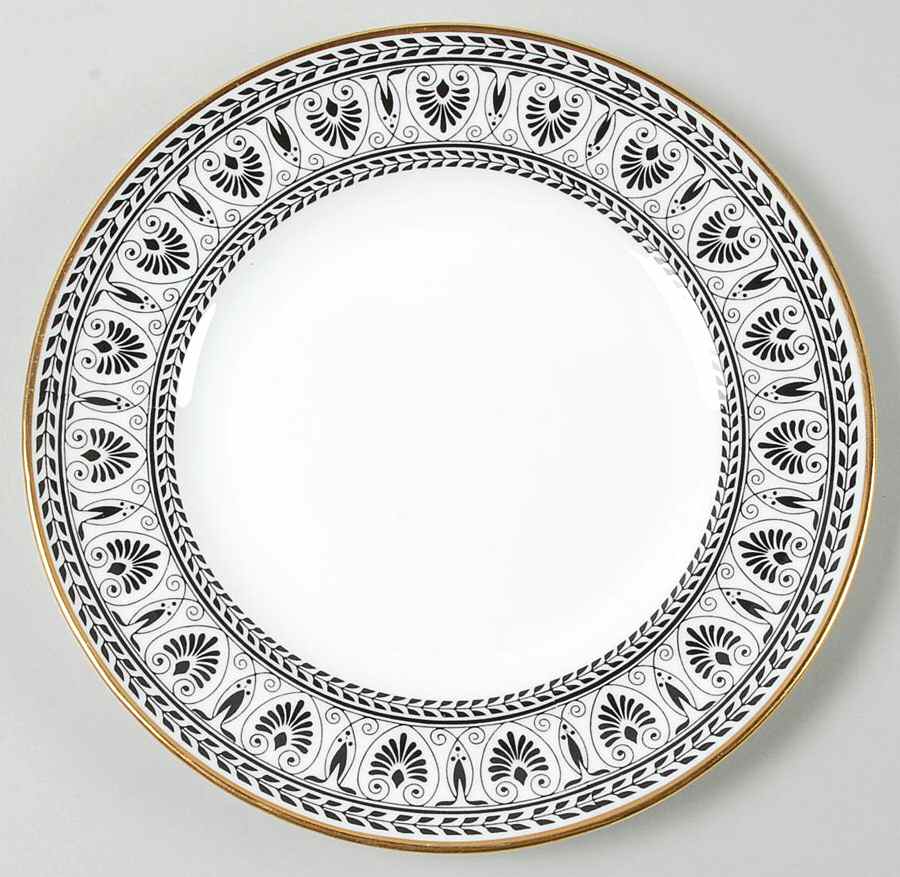 Victoria Black Salad Plate by Crown Staffordshire-1
