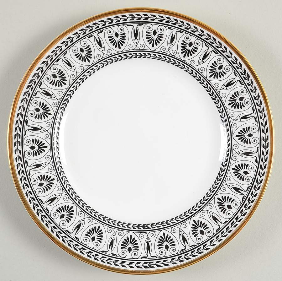 Victoria Black Dessert/Pie Plate by Crown Staffordshire-1