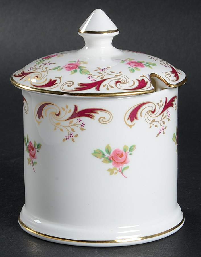Wentworth Maroon Jam/Jelly & Lid by Crown Staffordshire-1
