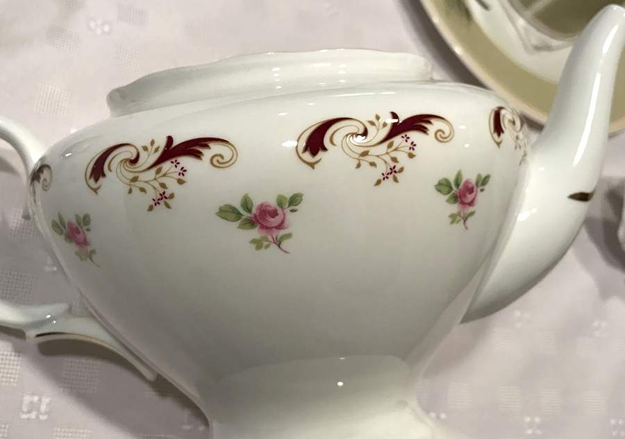 Wentworth Maroon Teapot No Lid by Crown Staffordshire-1