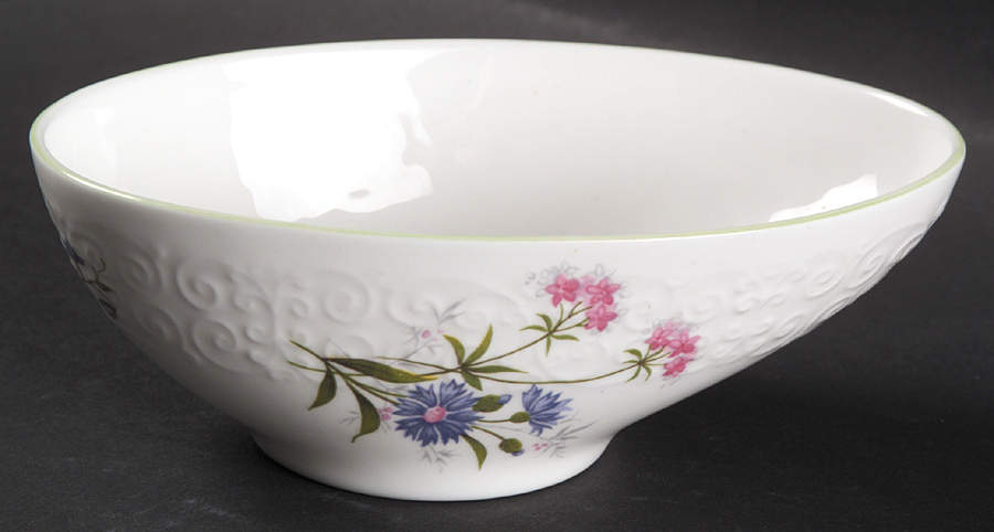 Wild Flowers Avocado Bowl by Crown Staffordshire-1