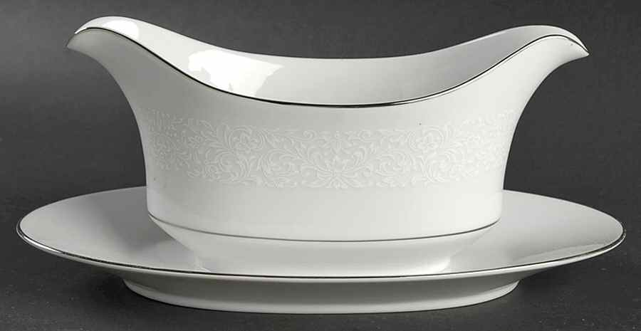 Empress Gravy Boat with Attached Underplate by Crown Victoria-1