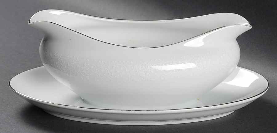 Lovelace Gravy Boat with Attached Underplate by Crown Victoria-1