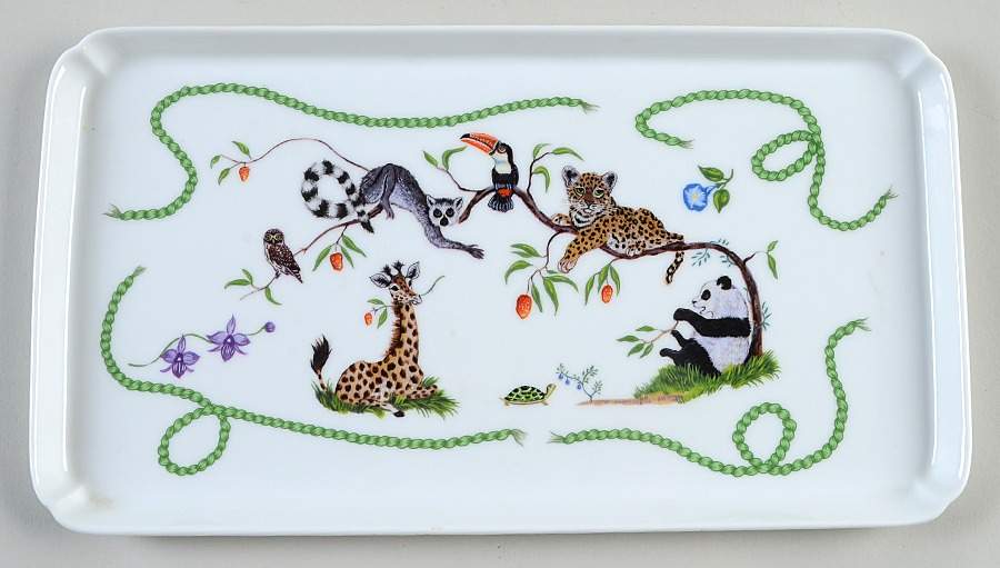 Jungle Party Rectangular Tray by Lynn Chase-1