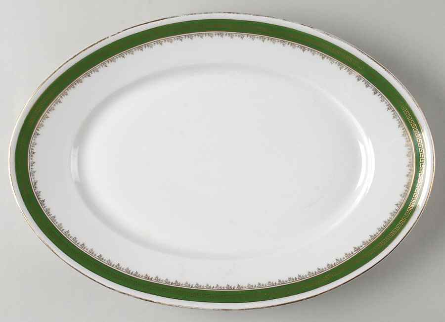21170 Green (Altwasser) 14" Oval Serving Platter by Carl Tielsch-1