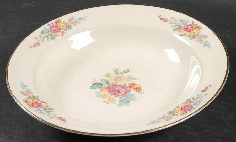 Bouquet Rim Soup Bowl by Cunningham & Pickett-1