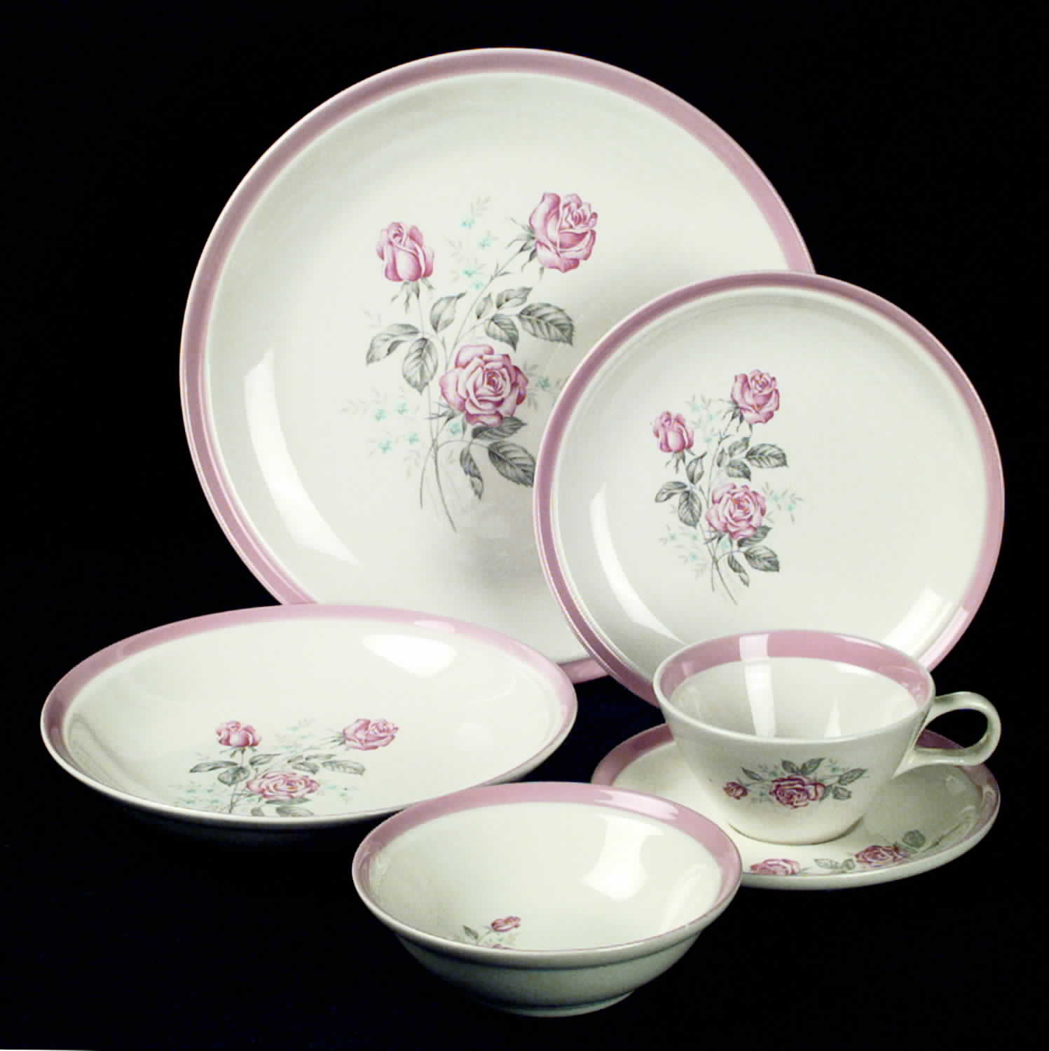 Dixie Rose (No Trim) Coupe Soup Bowl by Cunningham & Pickett-1