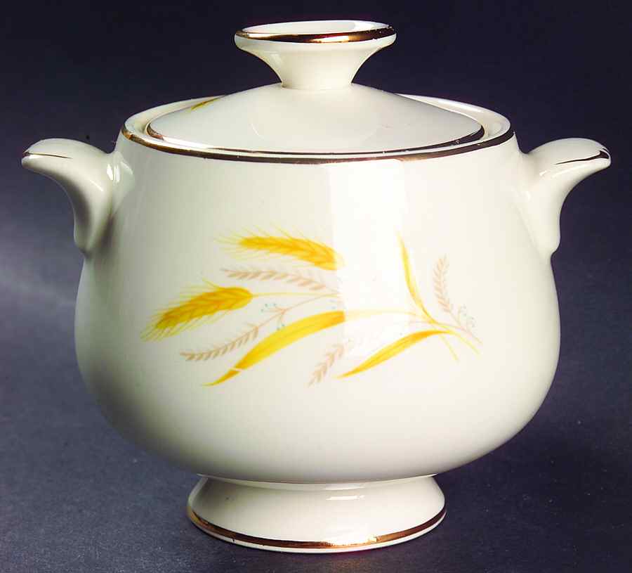 Golden Harvest Sugar Bowl & Lid by Cunningham & Pickett-1