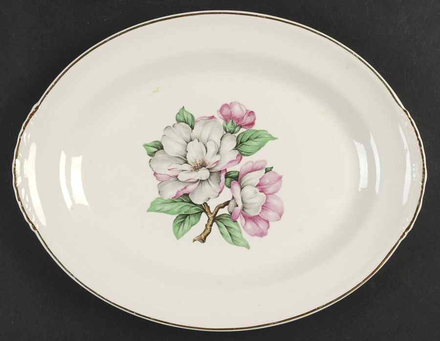 Magnolia 11" Oval Serving Platter by Cunningham & Pickett-1