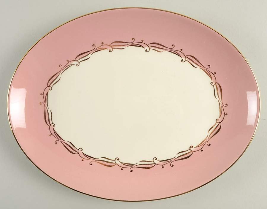 Sunrise Pink 11" Oval Serving Platter by Cunningham & Pickett-1