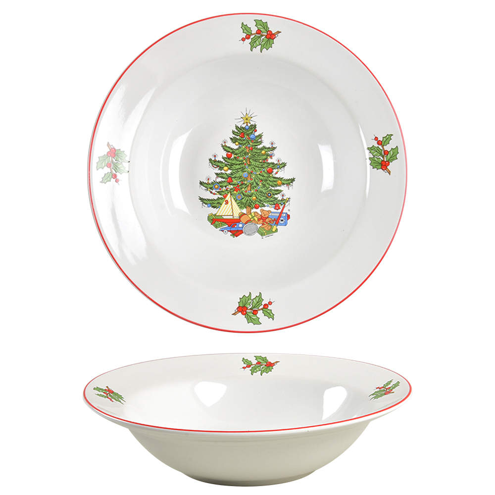 American Christmas Tree (White) 9" Round Vegetable Bowl by Cuthbertson-1