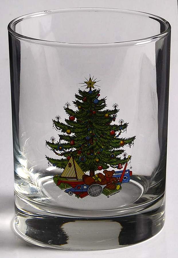 American Christmas Tree (White) 12 Oz Glassware Double Old Fashioned by Cuthbertson-1