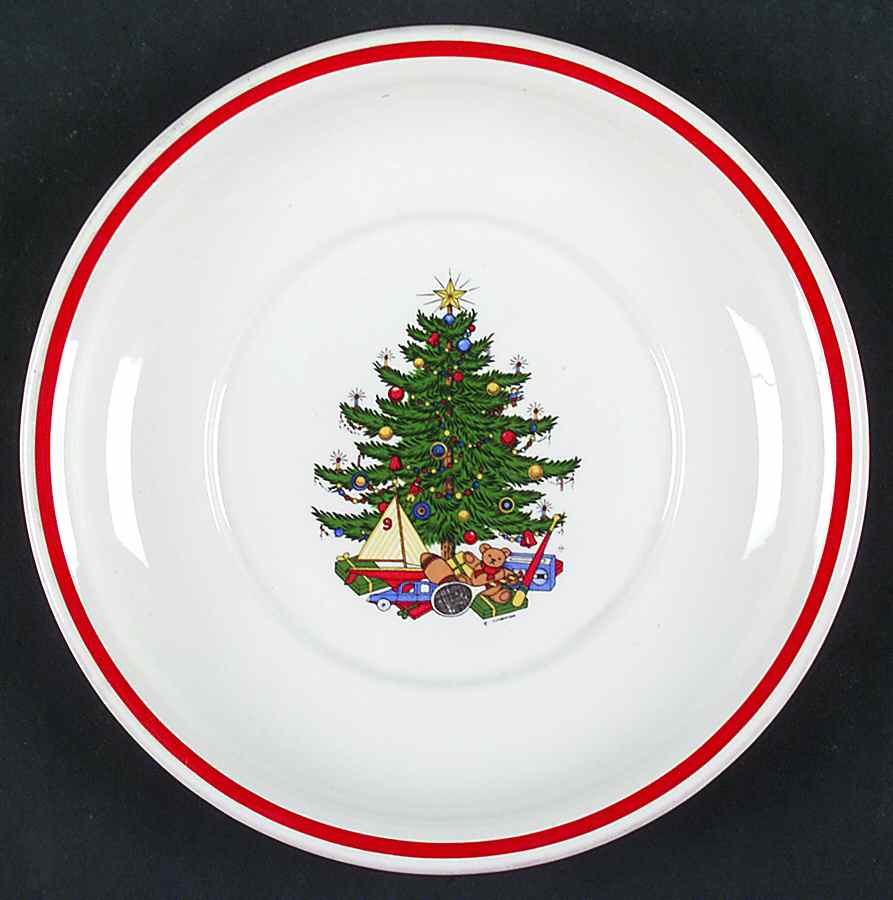 American Christmas Tree (Cream, Coupe) Underplate for Gravy Boat by Cuthbertson-1