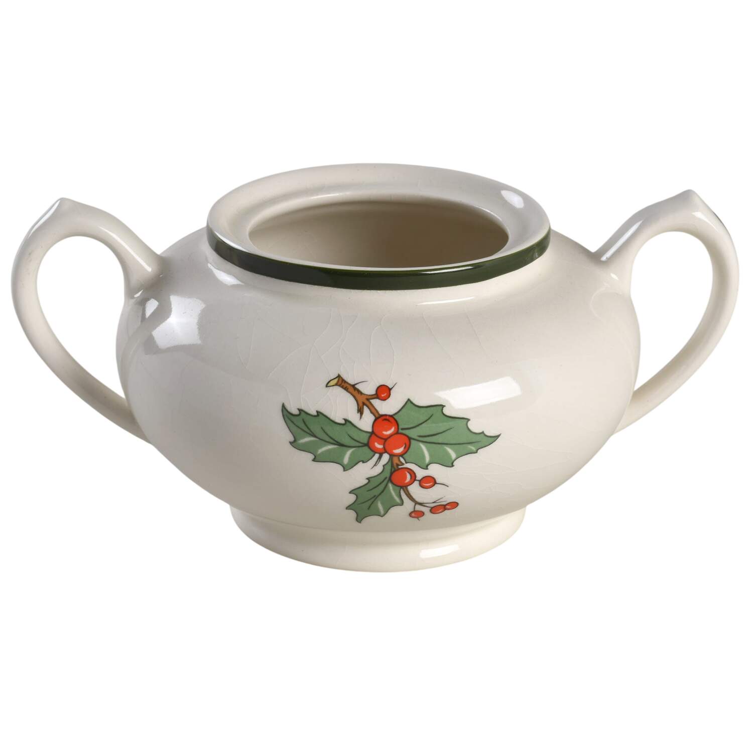 Christmas Tree (Wide Green Band) Sugar Bowl No Lid by Cuthbertson-1