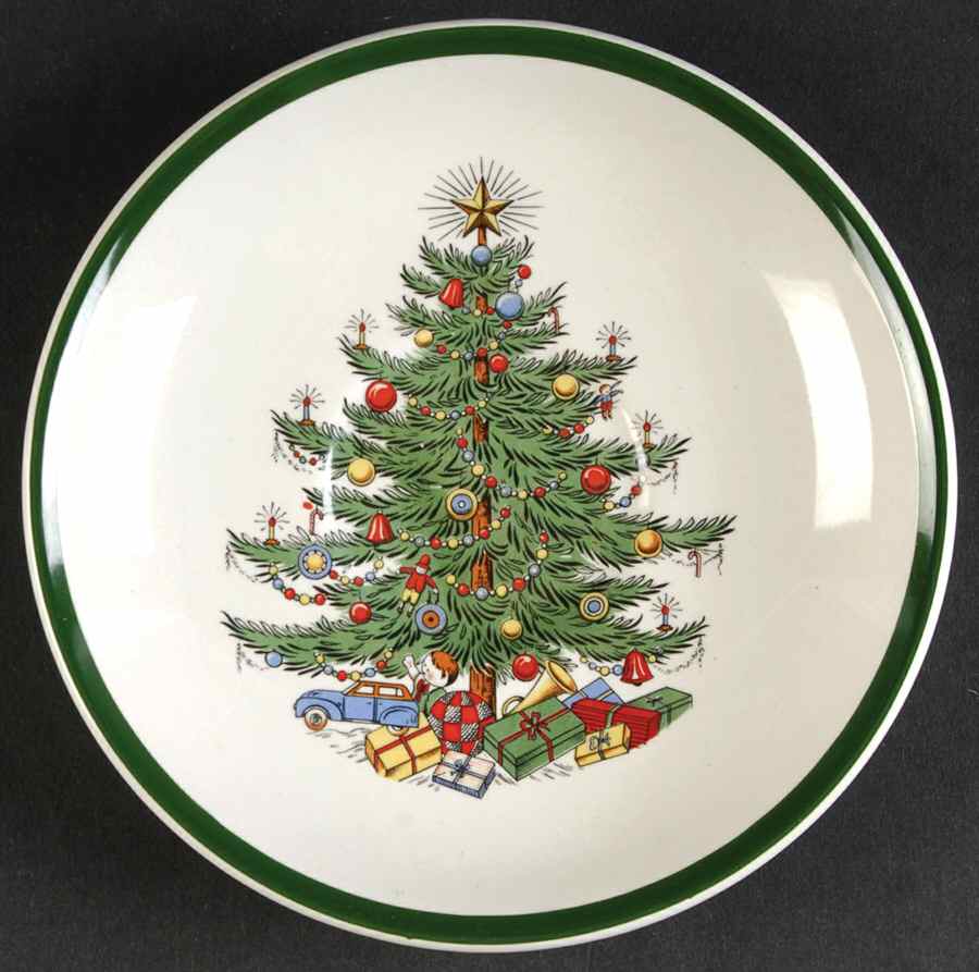 Christmas Tree (Wide Green Band) Saucer for Footed Cup by Cuthbertson-1