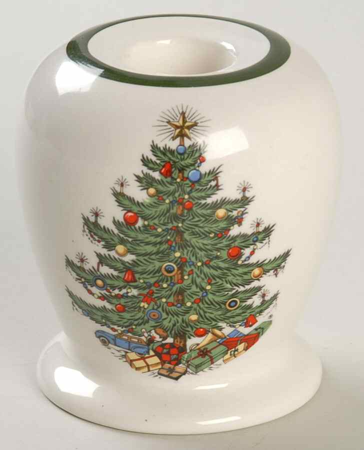 Christmas Tree (Wide Green Band) 3" Candlestick by Cuthbertson-1