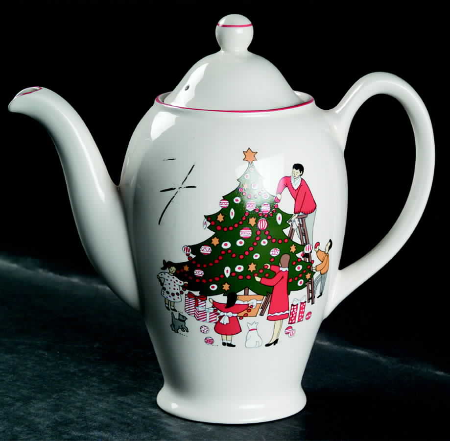 Family Christmas Coffee Pot & Lid by Cuthbertson-1