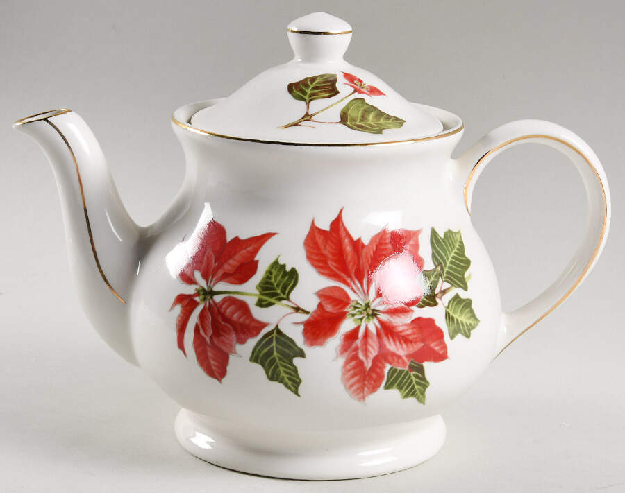 Poinsettia Teapot & Lid by Cuthbertson-1