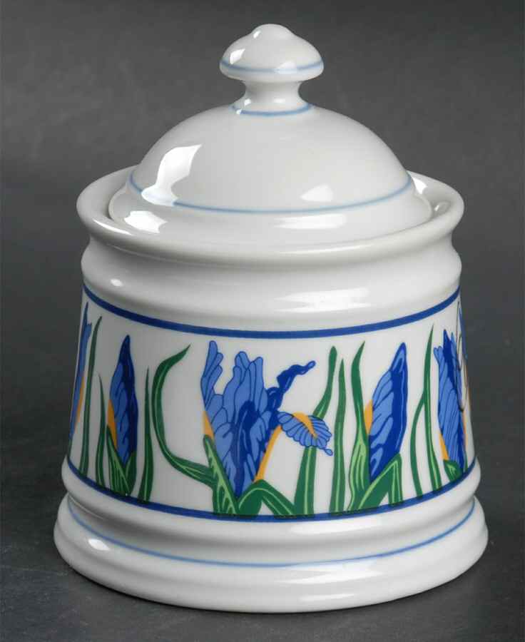 Dutch Iris Sugar Bowl & Lid by Curzon-1