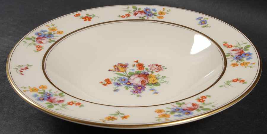 Floral Bouquet Rim Soup Bowl by Coxon Belleek-1