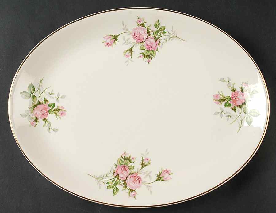 Moss Rose 13" Oval Serving Platter by Canonsburg-1