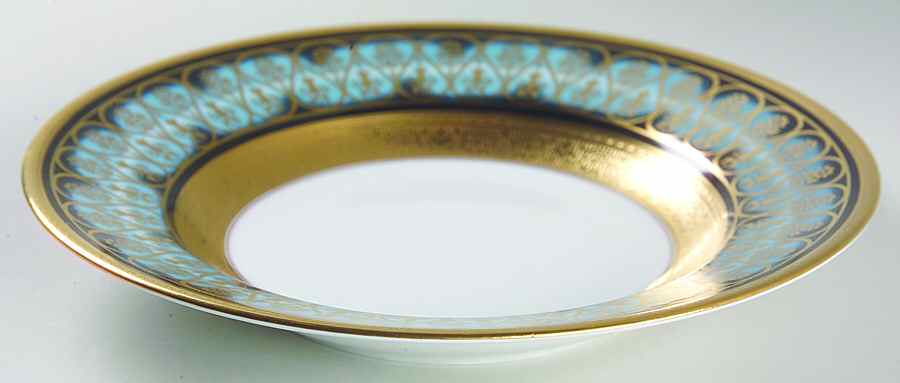 Golden Fire Blue Large Rim Soup Bowl by Charles Field Haviland-1