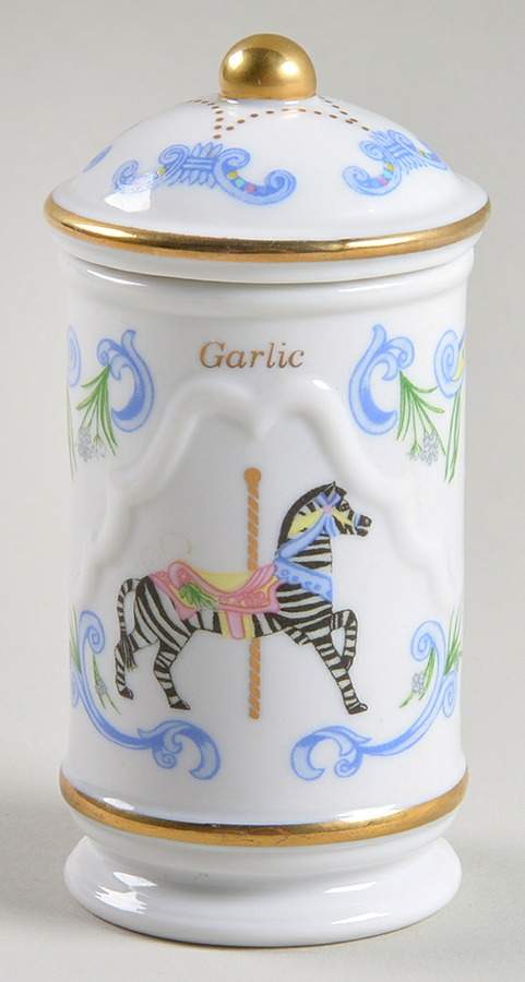 Carousel Garlic Spice Jar & Lid by Lenox-1