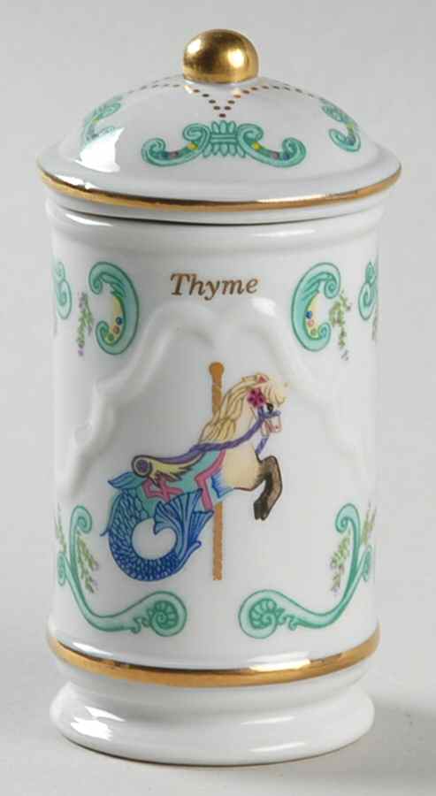 Carousel Thyme Spice Jar & Lid by Lenox-1