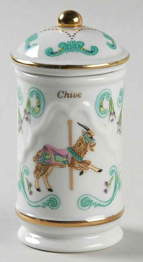 Carousel Chives Spice Jar & Lid by Lenox-1
