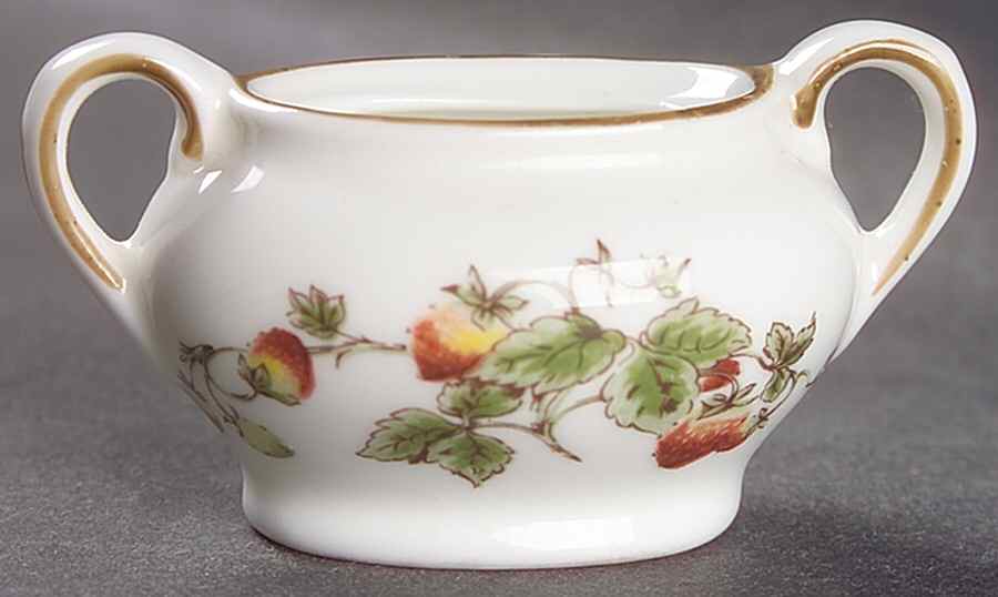 Strawberry (Smooth) Toy Sugar Bowl No Lid by Coalport-1
