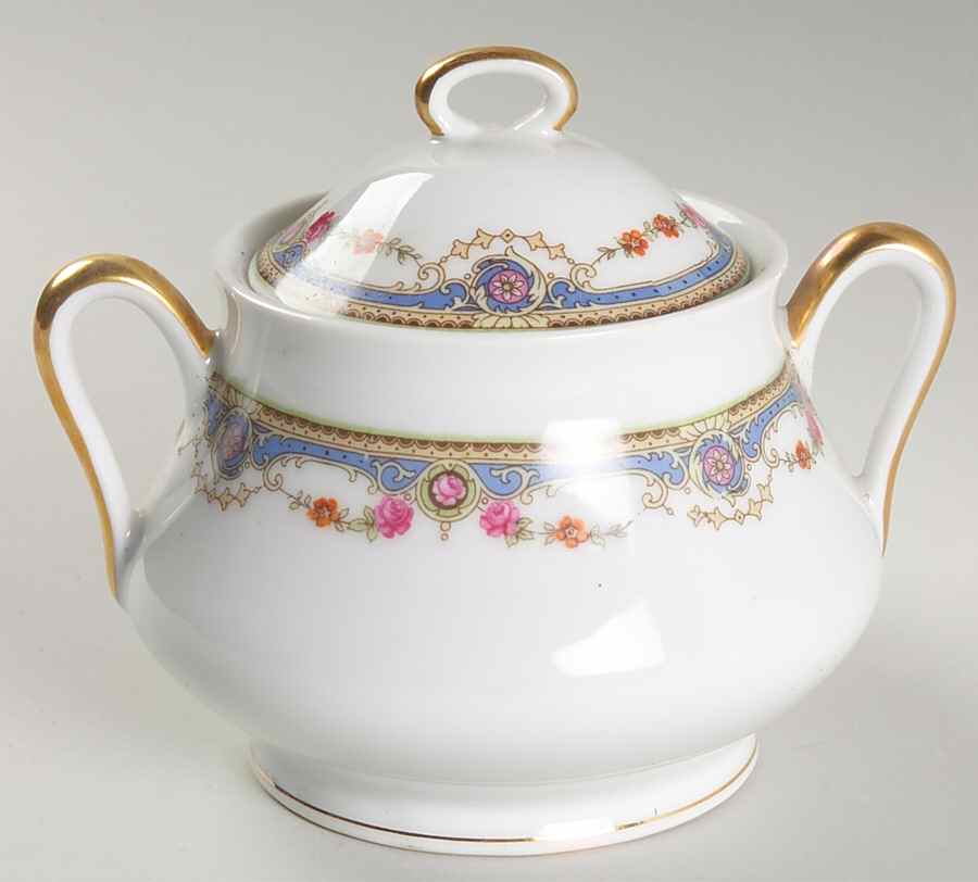 7143 Sugar Bowl & Lid by Crown China (Czech)-1